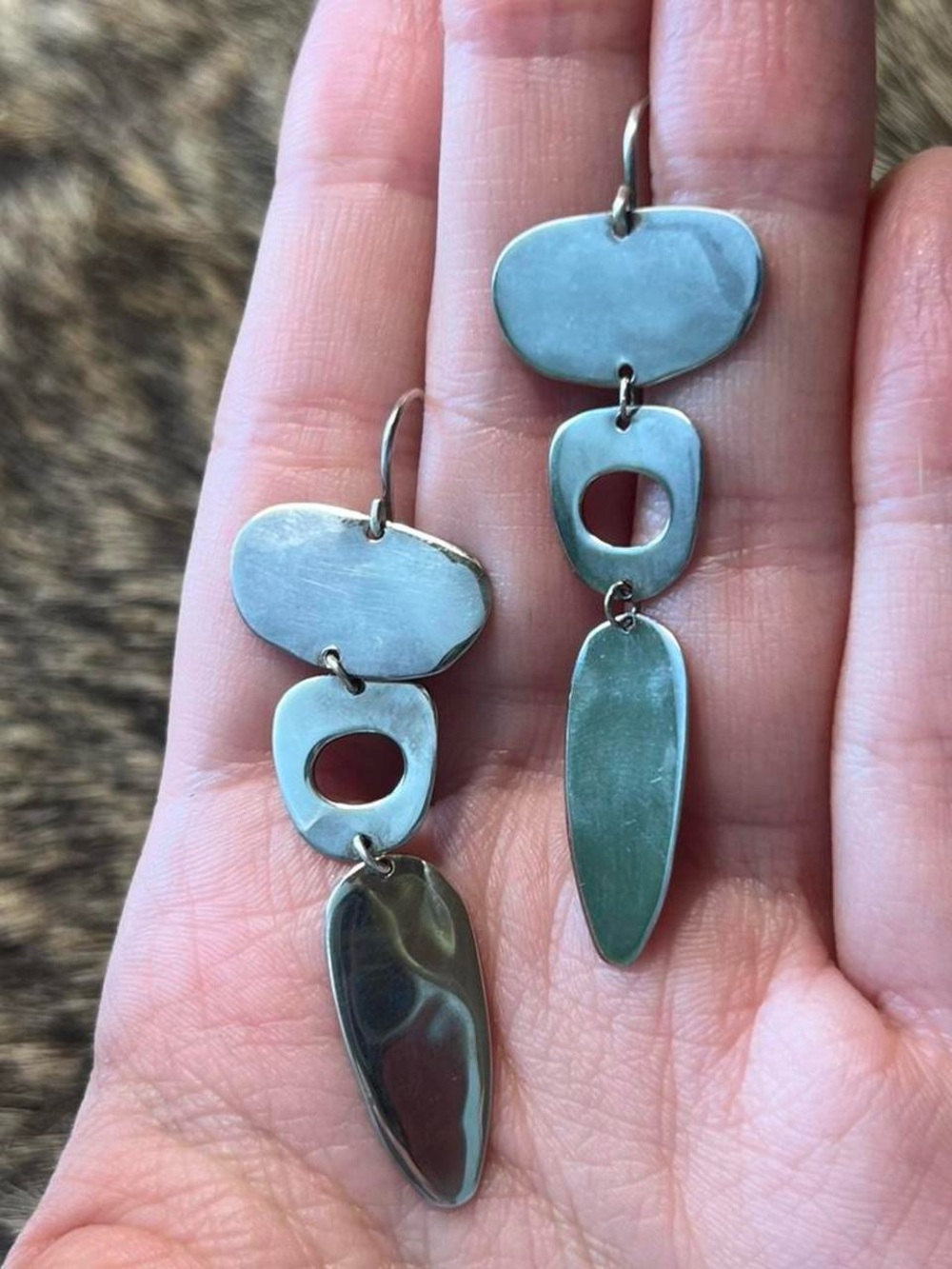 Sterling silver Robert Lee Morris geometric drop earrings